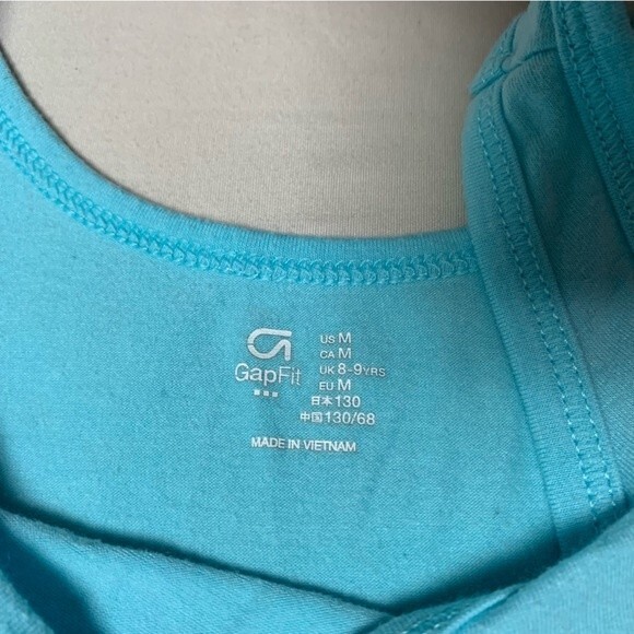 GAP Be You Heart Tank Top Turquoise Blue Girls M Spring Summer Lightweight Shirt - Picture 4 of 5